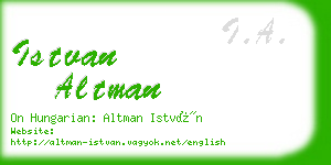 istvan altman business card